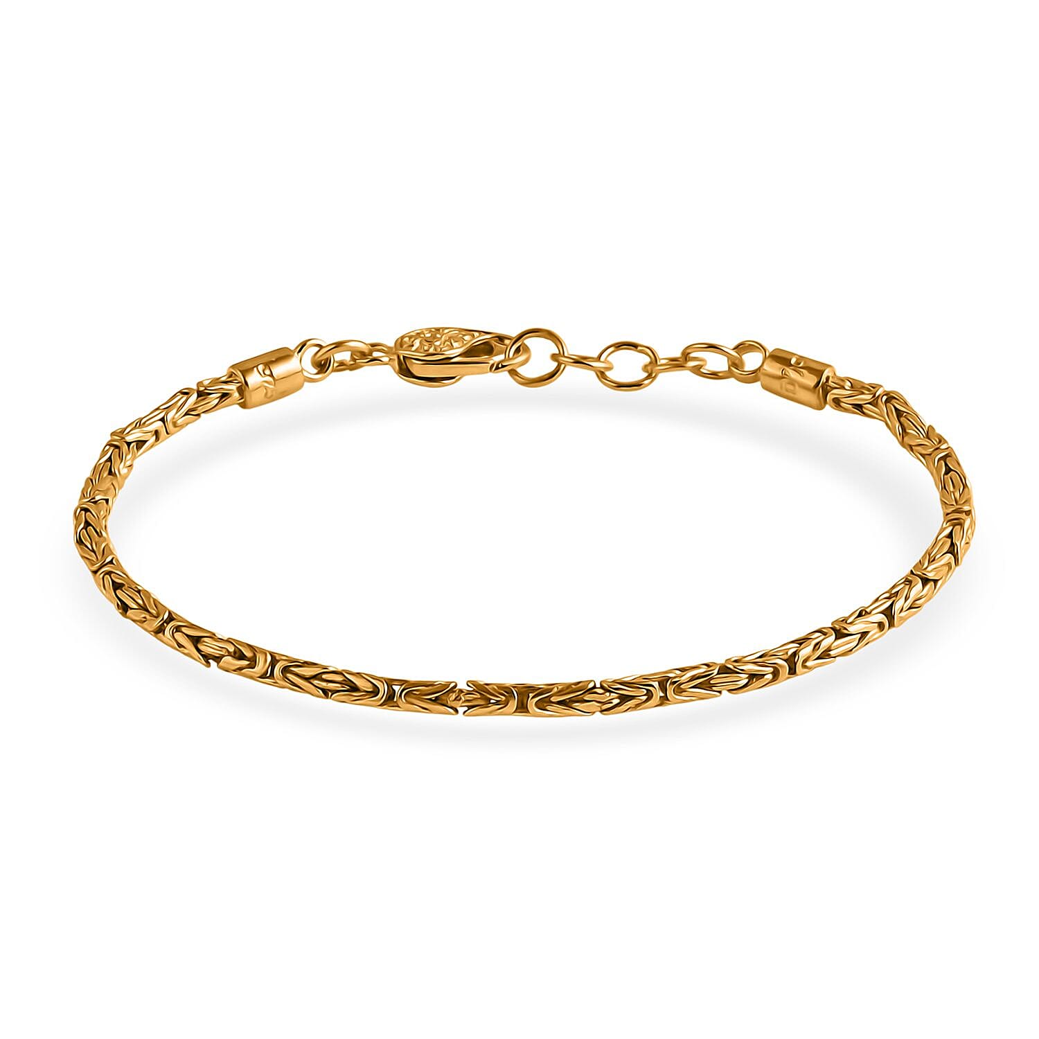 D'Joy 22K Vermeil Yellow Gold Plated Sterling Silver Byzantine Bracelet (Size - 8) with Clasp V32519656 0