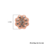 Natural Champagne Diamond Cluster Push Post Earring in 18K Vermeil Rose Gold Plated Sterling Silver 0.21 Ct_8484940_4