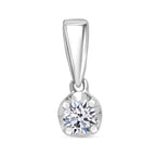Luxuriant - Lab Grown Diamond Solitaire Pendant in Rhodium Overlay Sterling Silver. 0.25 Cts_8485117