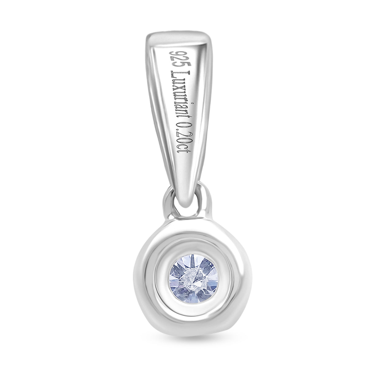 LUXURIANT Lab Grown Diamond Solitaire Pendant in Rhodium Overlay Sterling Silver 8485117 5