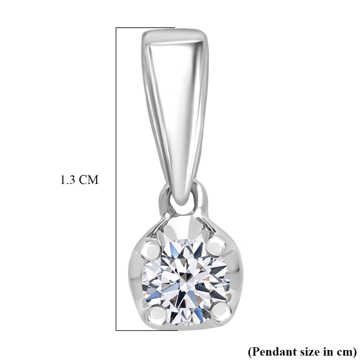 LUXURIANT Lab Grown Diamond Solitaire Pendant in Rhodium Overlay Sterling Silver 8485117 6