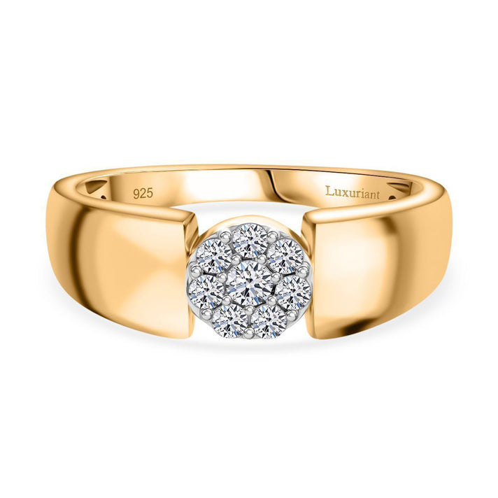 LUXURIANT Lab Grown Diamond Cluster Ring in 18K Vermeil Yellow Gold Plated Sterling Silver 0.25 Ct. (SI-GH) 8485171 1