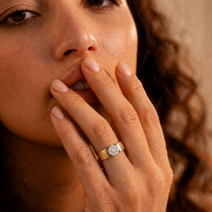 LUXURIANT Lab Grown Diamond Cluster Ring in 18K Vermeil Yellow Gold Plated Sterling Silver 0.25 Ct. (SI-GH) 8485171 2
