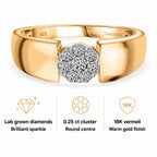 Luxuriant - Lab Grown Diamond (SI/G-H) Cluster Band Ring in 18K Vermeil Yellow Gold Plated Sterling Silver 0.25 Ct._8485171_3