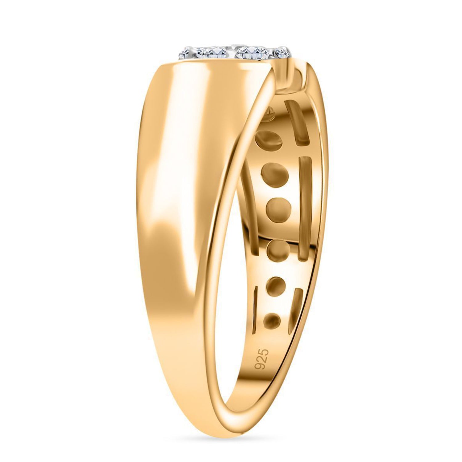 LUXURIANT Lab Grown Diamond Cluster Ring in 18K Vermeil Yellow Gold Plated Sterling Silver 0.25 Ct. (SI-GH) 8485171 5