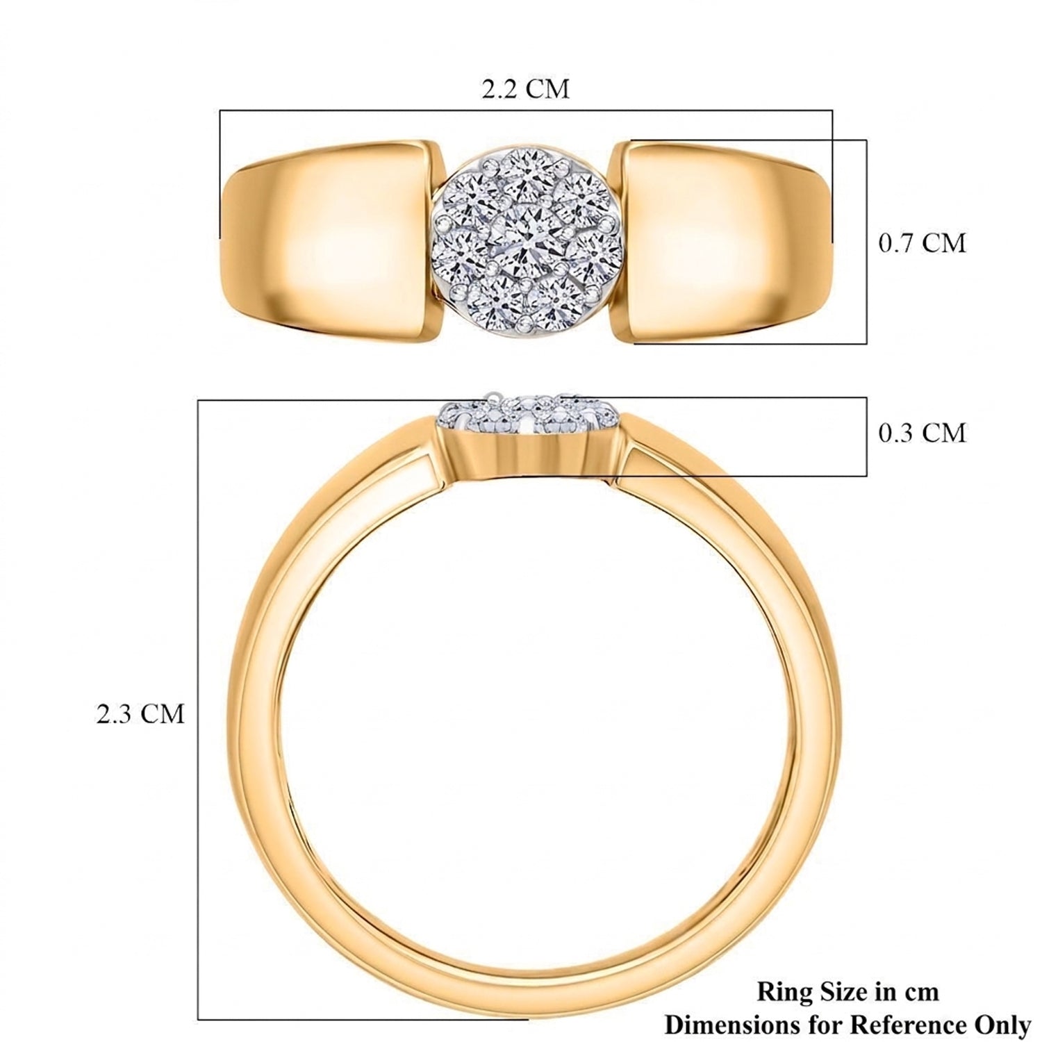 LUXURIANT Lab Grown Diamond Cluster Ring in 18K Vermeil Yellow Gold Plated Sterling Silver 0.25 Ct. (SI-GH) 8485171 7