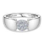 Luxuriant - Lab Grown Diamond (SI/G-H) Cluster Band Ring in Rhodium Overlay Sterling Silver 0.25 Ct_8485185