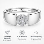 Luxuriant - Lab Grown Diamond (SI/G-H) Cluster Band Ring in Rhodium Overlay Sterling Silver 0.25 Ct_8485185_3