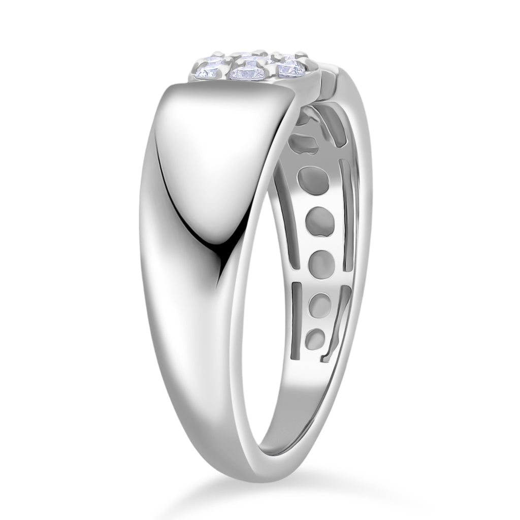 Luxuriant - Lab Grown Diamond (SI/G-H) Cluster Band Ring in Rhodium Overlay Sterling Silver 0.25 Ct_8485185_4