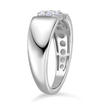 Luxuriant - Lab Grown Diamond (SI/G-H) Cluster Band Ring in Rhodium Overlay Sterling Silver 0.25 Ct_8485185_4