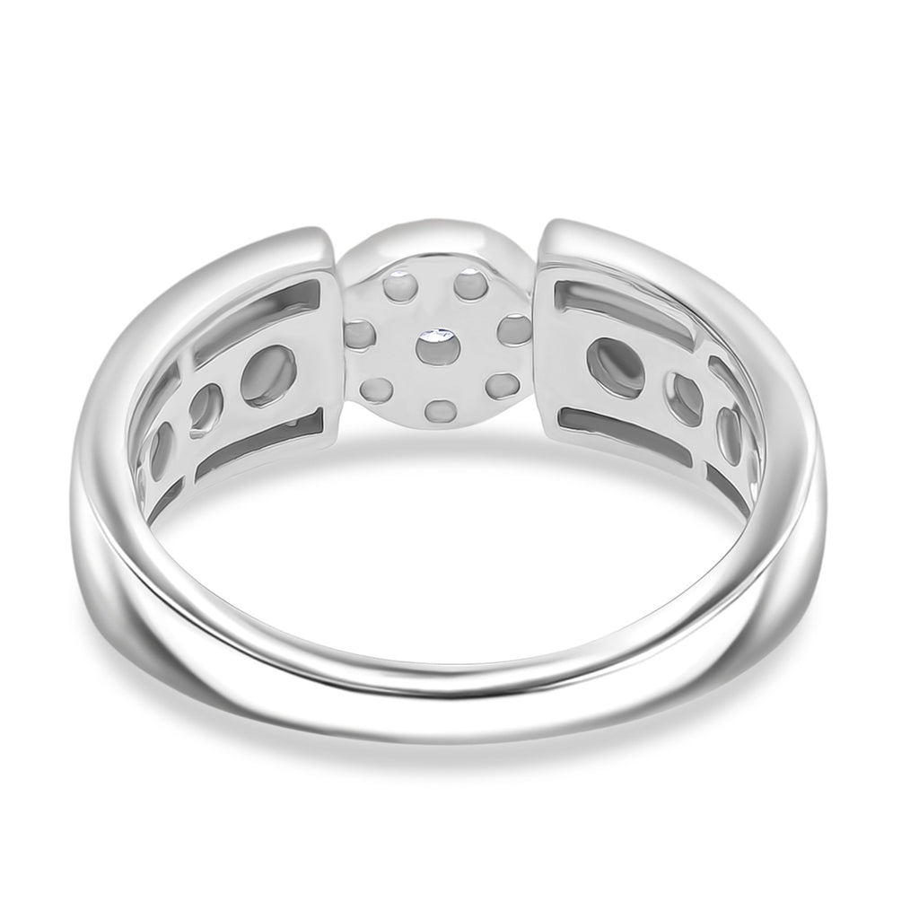 Luxuriant - Lab Grown Diamond (SI/G-H) Cluster Band Ring in Rhodium Overlay Sterling Silver 0.25 Ct_8485185_5