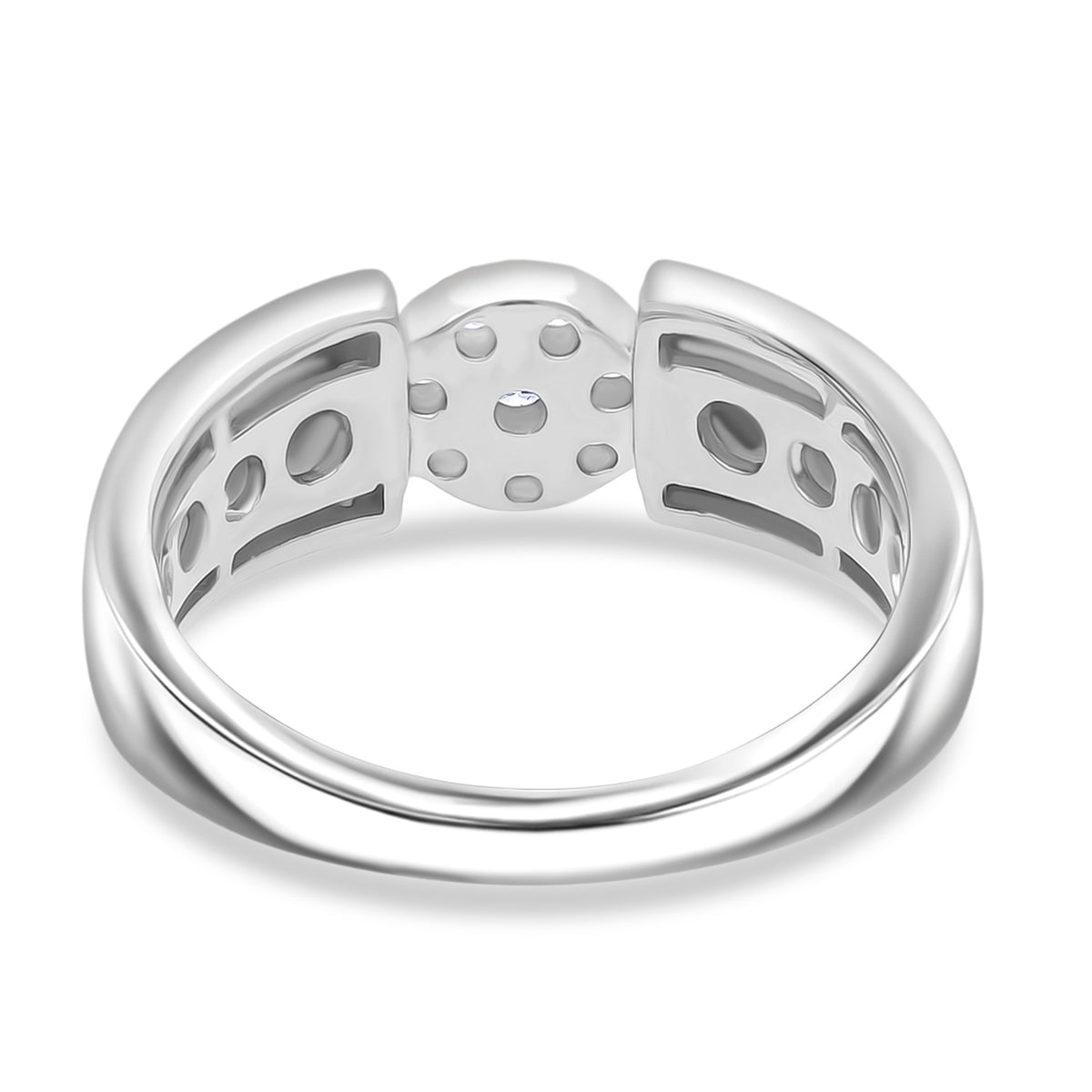 LUXURIANT Lab Grown Diamond Cluster Ring in Rhodium Overlay Sterling Silver 0.25 Ct. (SI-GH) V32602176 6