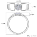 Luxuriant - Lab Grown Diamond (SI/G-H) Cluster Band Ring in Rhodium Overlay Sterling Silver 0.25 Ct_8485185_6