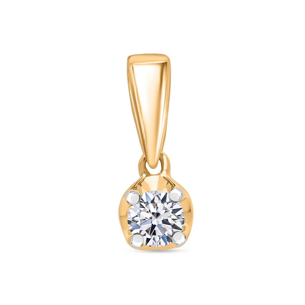 Luxuriant - Lab Grown Diamond Solitaire Pendant in 18K Vermeil Yellow Gold Plated Sterling Silver 0.25 Ct._8485194