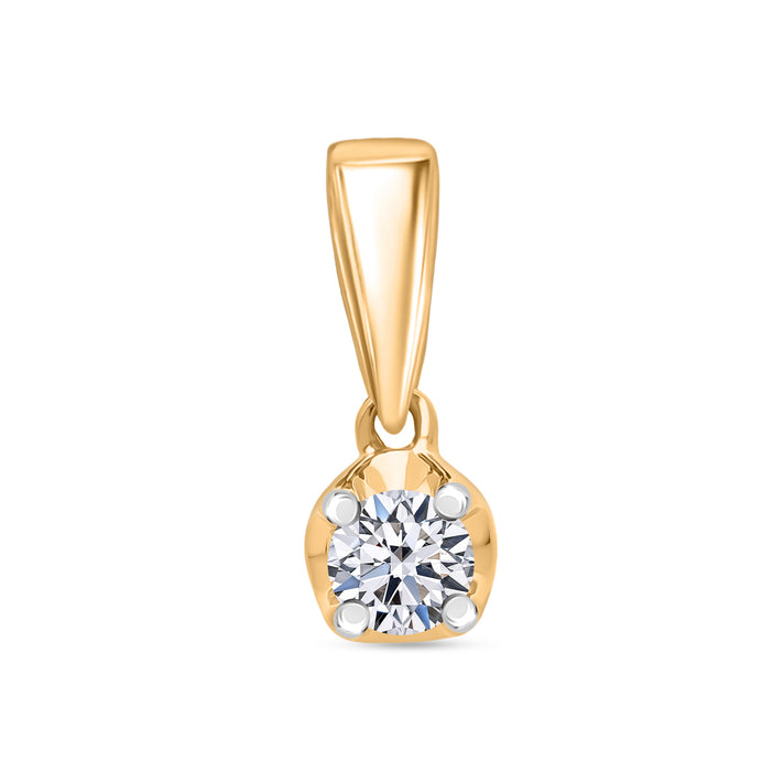 LUXURIANT Lab Grown Diamond Solitaire Pendant in 18K Vermeil Yellow Gold Plated Sterling Silver 8485194 1
