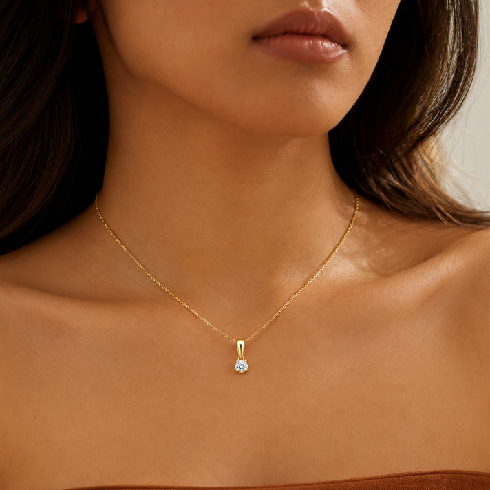 LUXURIANT Lab Grown Diamond Solitaire Pendant in 18K Vermeil Yellow Gold Plated Sterling Silver 8485194 2
