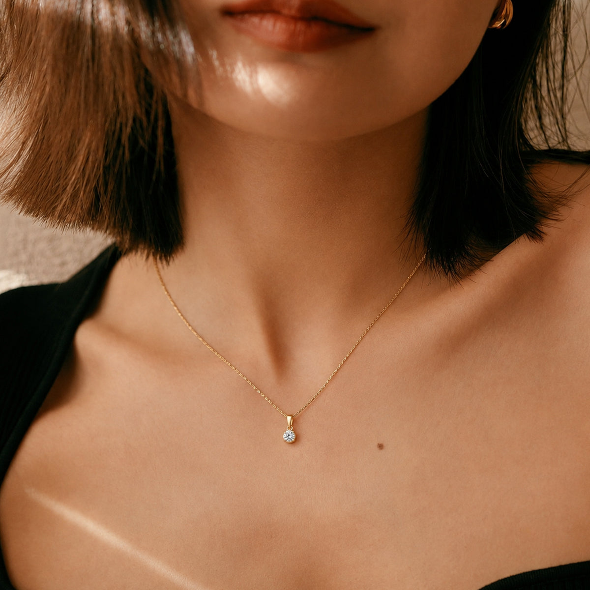 LUXURIANT Lab Grown Diamond Solitaire Pendant in 18K Vermeil Yellow Gold Plated Sterling Silver 8485194 3