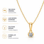 Luxuriant - Lab Grown Diamond Solitaire Pendant in 18K Vermeil Yellow Gold Plated Sterling Silver 0.25 Ct._8485194_3