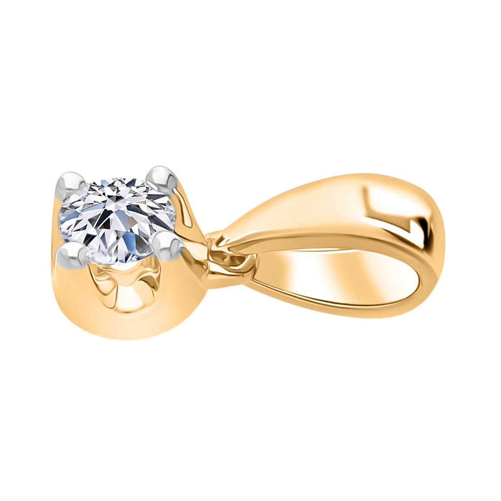 Luxuriant - Lab Grown Diamond Solitaire Pendant in 18K Vermeil Yellow Gold Plated Sterling Silver 0.25 Ct._8485194_4