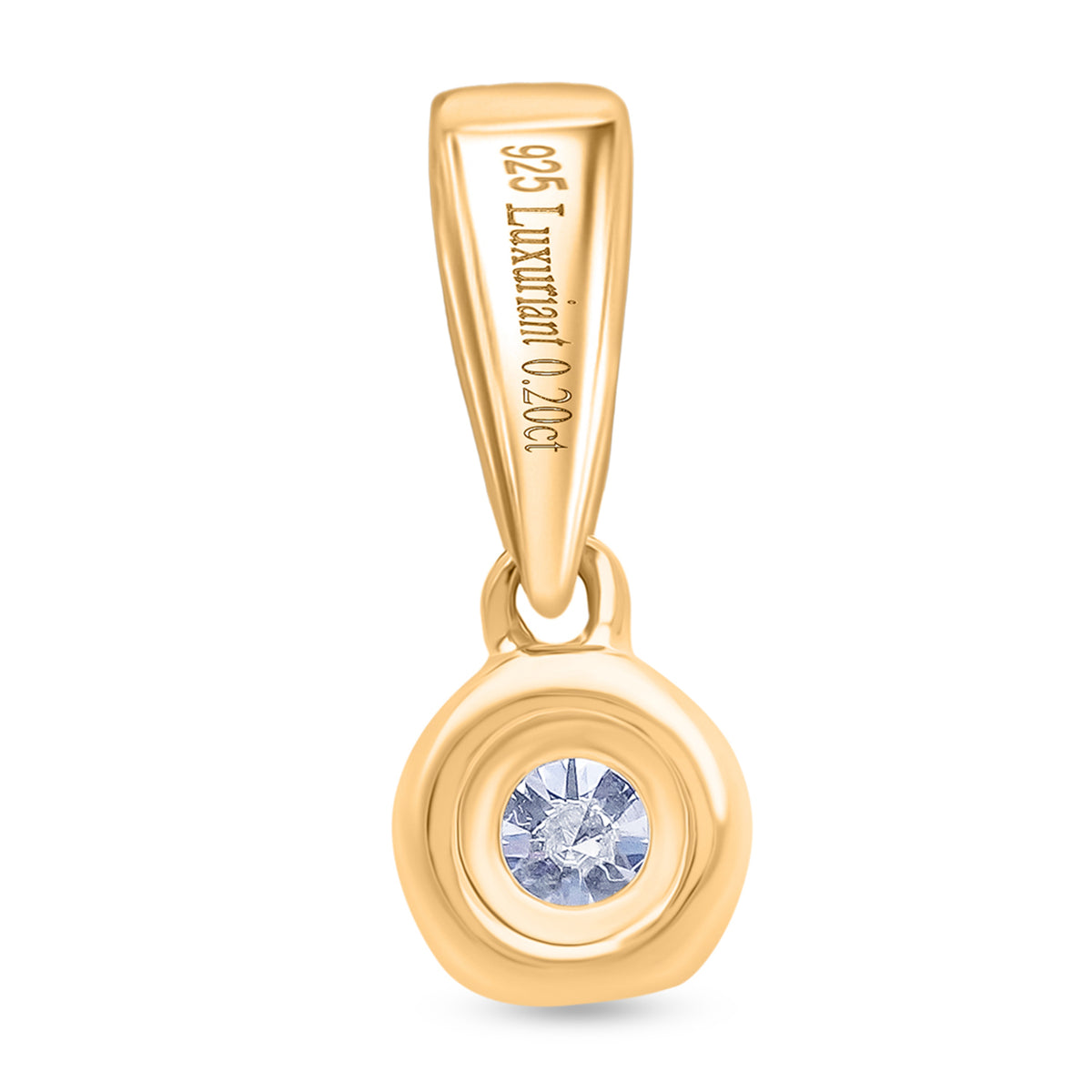 LUXURIANT Lab Grown Diamond Solitaire Pendant in 18K Vermeil Yellow Gold Plated Sterling Silver 8485194 6