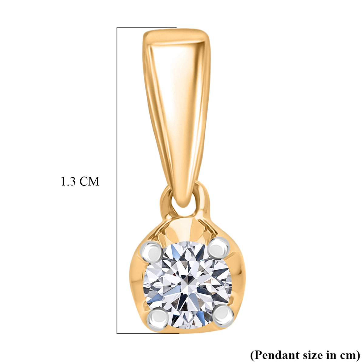 LUXURIANT Lab Grown Diamond Solitaire Pendant in 18K Vermeil Yellow Gold Plated Sterling Silver 8485194 7