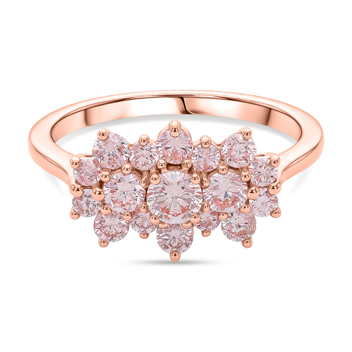 LUXURIANT 1 Ct. Lab Grown Pink Diamond Boat Ring in 18K Vermeil Rose Gold Plated Sterling Silver 8485199 1