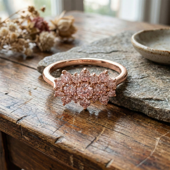 LUXURIANT 1 Ct. Lab Grown Pink Diamond Boat Ring in 18K Vermeil Rose Gold Plated Sterling Silver 8485199 2