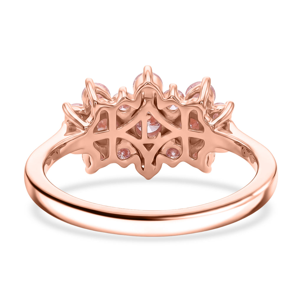 Luxuriant SI Lab Grown Pink Diamond Boat Ring in 18K Vermeil Rose Gold Plated Sterling Silver 1.00 Ct._8485207_4
