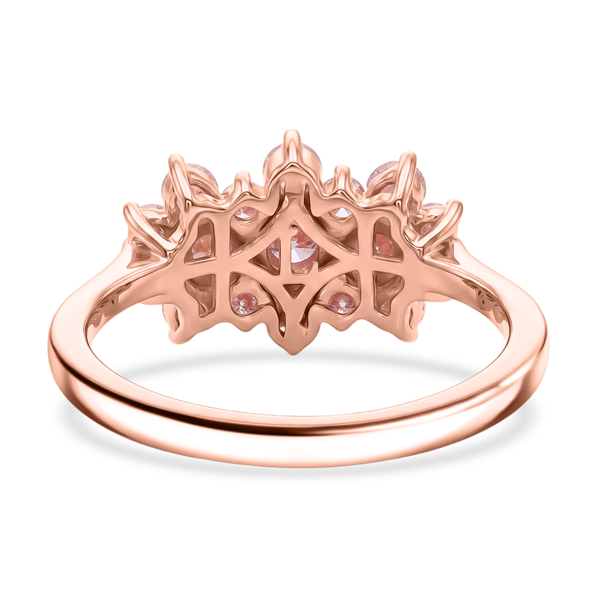 LUXURIANT 1 Ct. Lab Grown Pink Diamond Boat Ring in 18K Vermeil Rose Gold Plated Sterling Silver (SI) V32687381 5