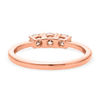 NY Close Out- SI Lab Grown Champagne Diamond Trilogy Ring in 18K Vermeil Rose Gold Plated Sterling Silver 0.50 Ct._8485249_4