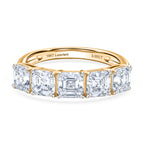 Luxuriant 18K Yellow Gold SGL Certified VS/EF Lab Grown Diamond 5 Stone Band Ring 3.00 Ct, Gold Wt. 3.00 Gms_8485260