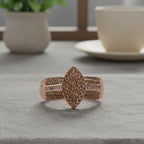D'Joy Natural Champagne Diamond Cluster Ring in 18K Vermeil Rose Gold Plated Sterling Silver 0.50 Ct._8485278_2