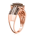 D'Joy Natural Champagne Diamond Cluster Ring in 18K Vermeil Rose Gold Plated Sterling Silver 0.50 Ct._8485278_3