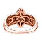 D'Joy Natural Champagne Diamond Cluster Ring in 18K Vermeil Rose Gold Plated Sterling Silver 0.50 Ct._8485278_4