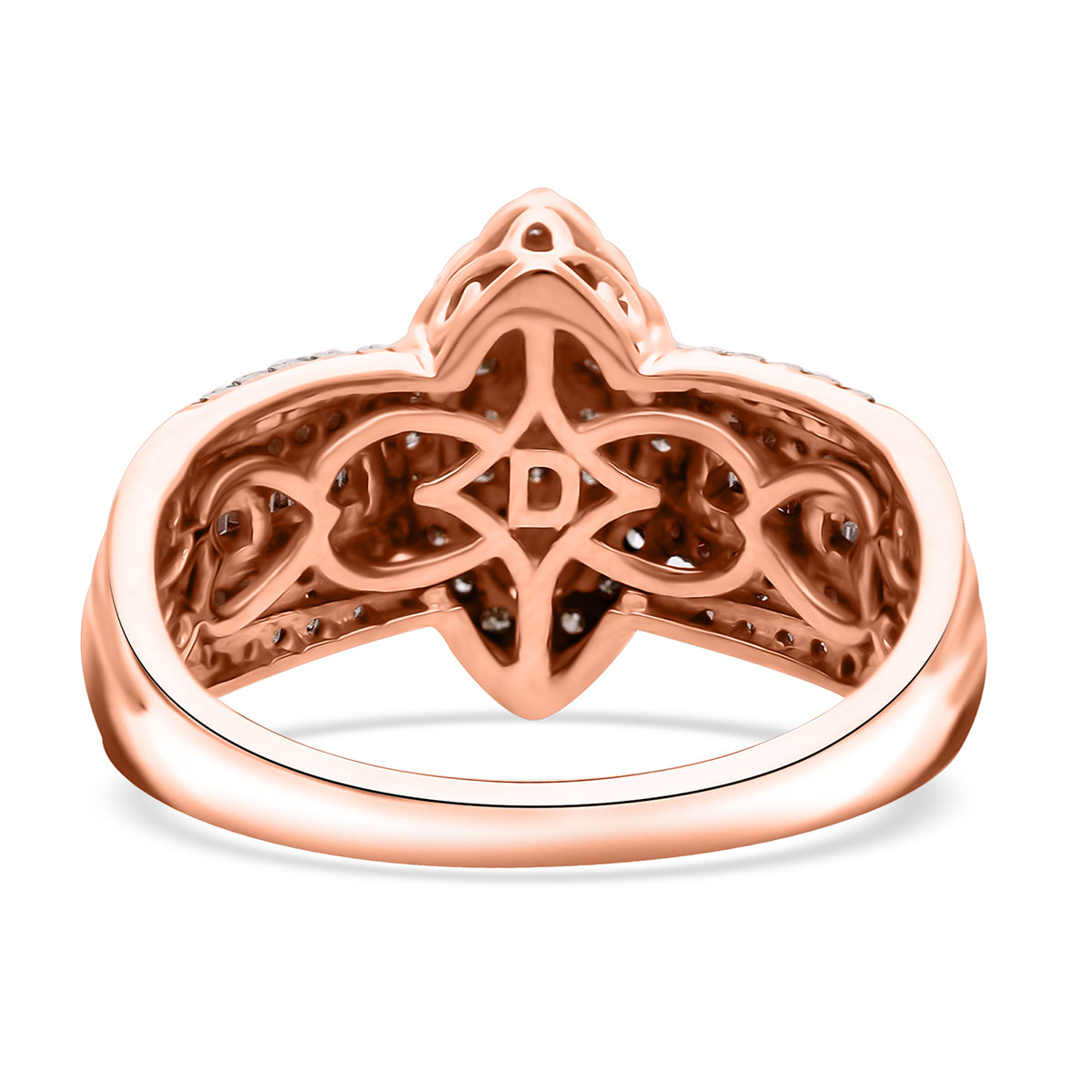 D'Joy Natural Champagne Diamond Cluster Ring in 18K Vermeil Rose Gold Plated Sterling Silver 0.50 Ct. 8485278 5