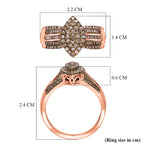 D'Joy Natural Champagne Diamond Cluster Ring in 18K Vermeil Rose Gold Plated Sterling Silver 0.50 Ct._8485278_5