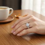 D'Joy Natural White Diamond Cluster Ring in Rhodium Overlay Sterling Silver 0.50 Ct._8485296_1