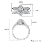 D'Joy Natural White Diamond Cluster Ring in Rhodium Overlay Sterling Silver 0.50 Ct._8485296_5