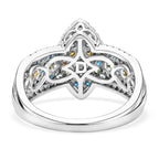 D'Joy Multi Diamond Cluster Ring in Rhodium Overlay Sterling Silver 0.50 Ct._8485326_4