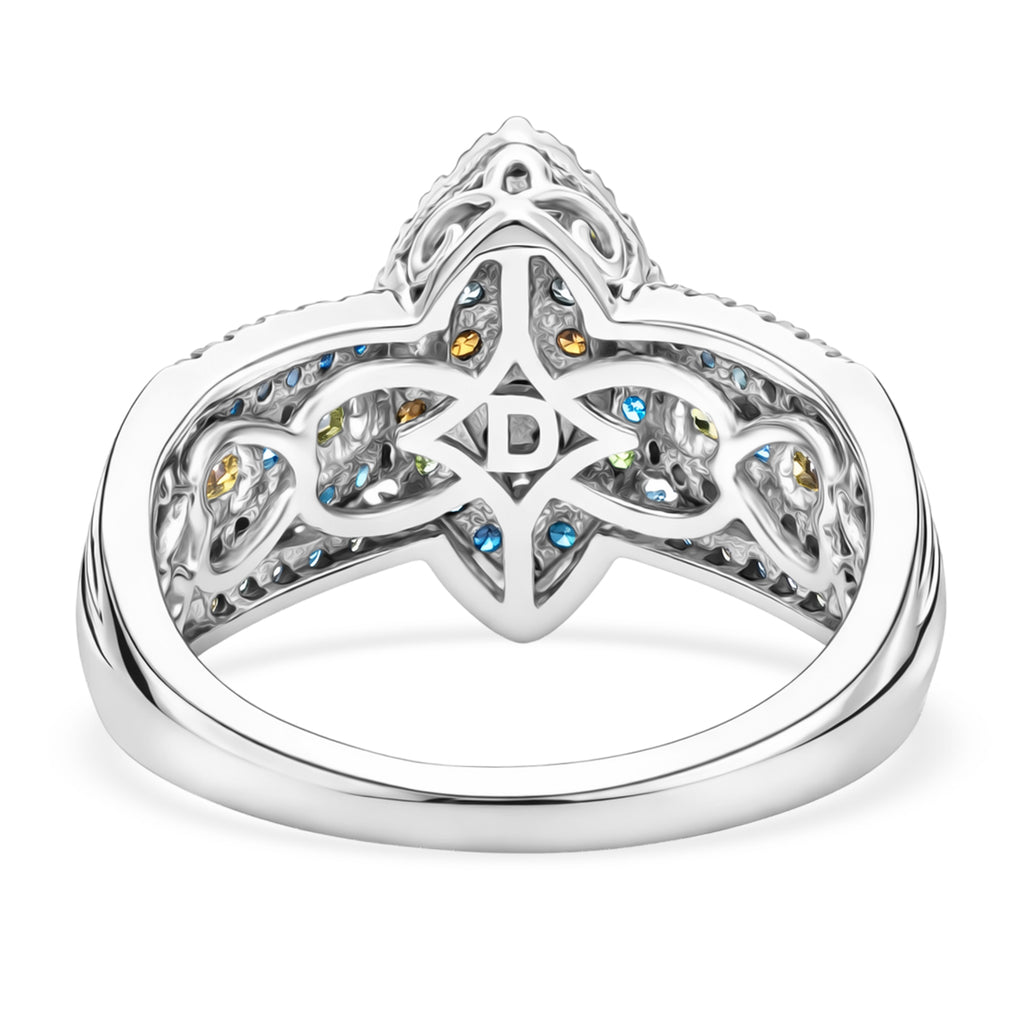 D'Joy Multi Diamond Cluster Ring in Rhodium Overlay Sterling Silver 0.50 Ct._8485327_4