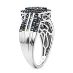 D'Joy Multi Diamond Cluster Ring in Rhodium Overlay Sterling Silver 0.50 Ct._8485328_3