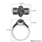 D'Joy Multi Diamond Cluster Ring in Rhodium Overlay Sterling Silver 0.50 Ct._8485328_5