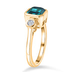 D'Joy Capri Blue Quartz & White Topaz Emerald Cut Trilogy Ring in Yellow Gold Plated Sterling Silver 2.23 Ct._8485394_3
