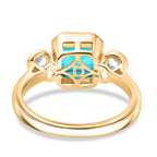 D'Joy Capri Blue Quartz & White Topaz Emerald Cut Trilogy Ring in Yellow Gold Plated Sterling Silver 2.23 Ct._8485396_4