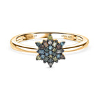 D'Joy Green Diamond & Multi Diamond Cluster Ring in 18K Vermeil Yellow Gold Plated Sterling Silver_8485441