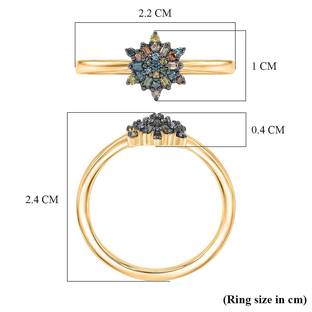 D'Joy Green Diamond & Multi Diamond Cluster Ring in 18K Vermeil Yellow Gold Plated Sterling Silver_8485455_5