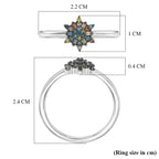 D'Joy Green Diamond & Multi Diamond Cluster Ring in Rhodium Overlay Sterling Silver_8485467_5