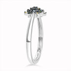 D'Joy Green Diamond & Multi Diamond Cluster Ring in Rhodium Overlay Sterling Silver_8485468_3