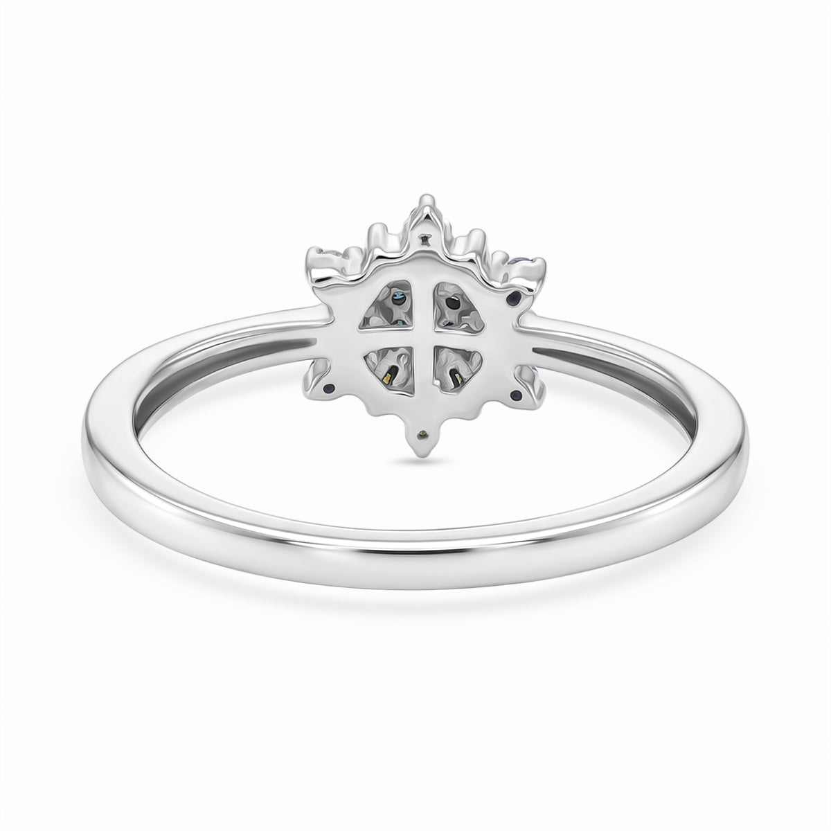 D'Joy - Multi Colour Diamond Cluster Ring in Rhodium Overlay Sterling Silver V32520357 5