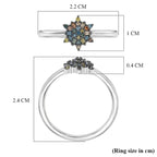 D'Joy Green Diamond & Multi Diamond Cluster Ring in Rhodium Overlay Sterling Silver_8485472_5